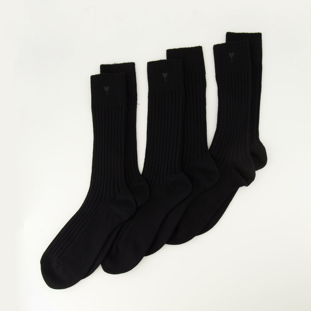 Image de l'article Lot de chaussettes Ami de Coeur de la marque Ami PARIS pour Unisex - Saison Automne-Hiver 2025 - Vue de Dos