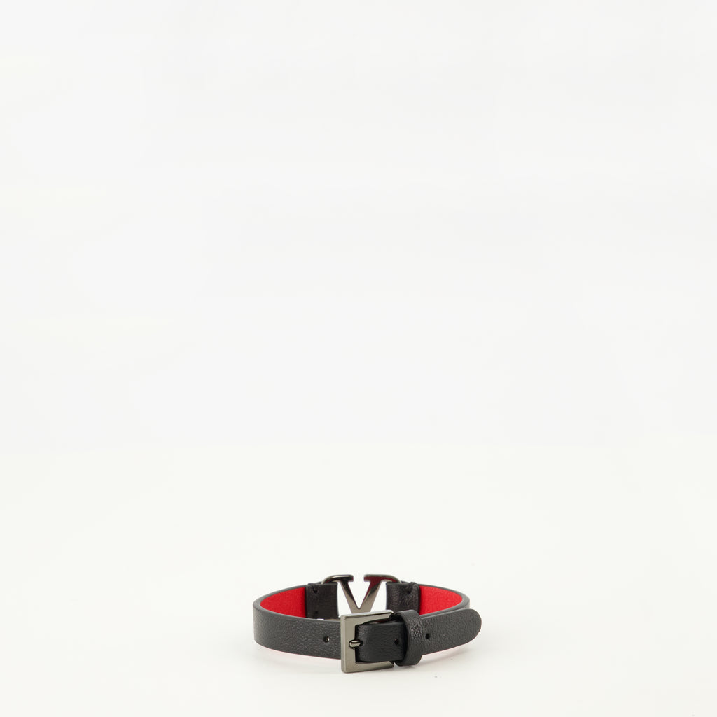 Immagine del bracciale Vlogo nero del marchio Valentino Garavani per Uomo - Collezione Primavera-Estate 2026 - Vista Posteriore