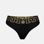 ビーチウェア メデューサ・グレカ ビキニボトム Versace 黒 Femme