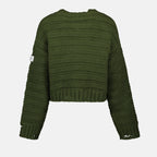 Knitwear Worn Effect Sweater Mm6 Khaki Femme