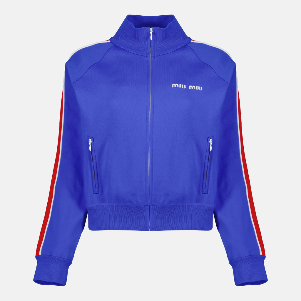 Vestes 블루 테크니컬 패브릭 재킷 Miu Miu Bleu foncé Femme