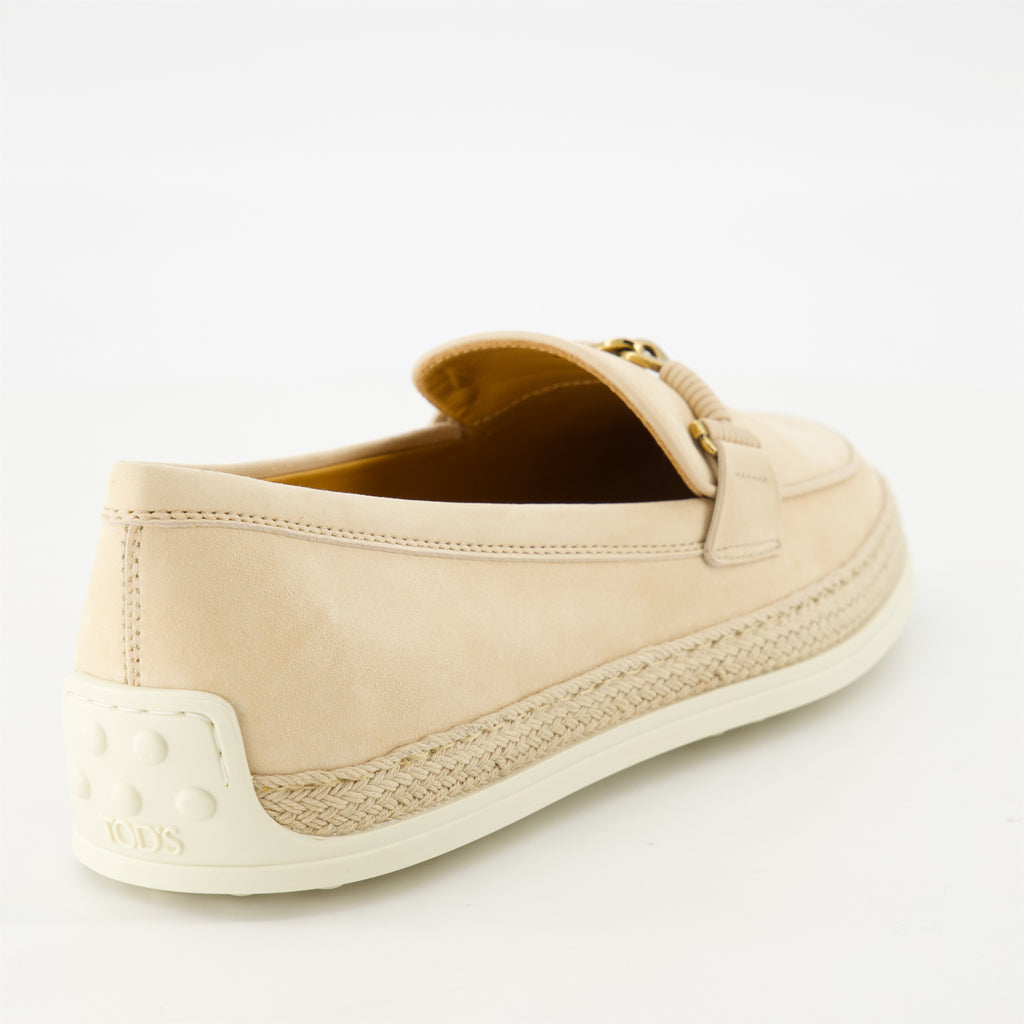 Loafers Suede Leather Loafers Tod's Beige Femme