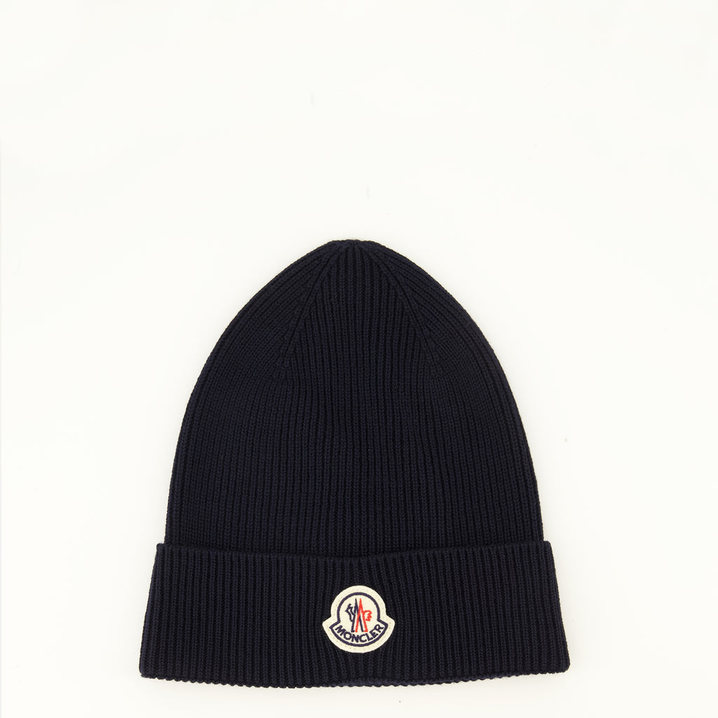 Chapeaux, casquettes et bonnets Marineblaue Wollmütze Moncler Bleu foncé Homme