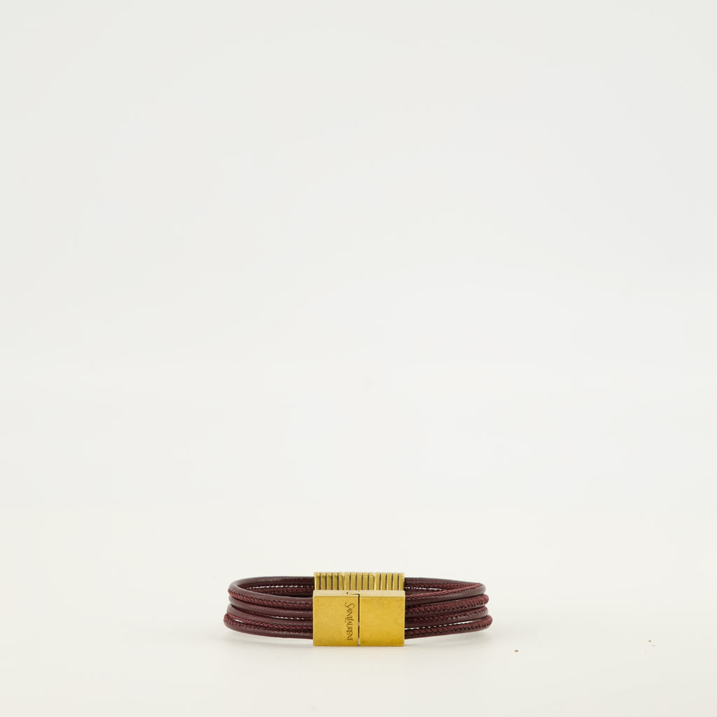 Bijoux Cassandre Bordeaux Lederarmband Saint Laurent Bordeaux Femme