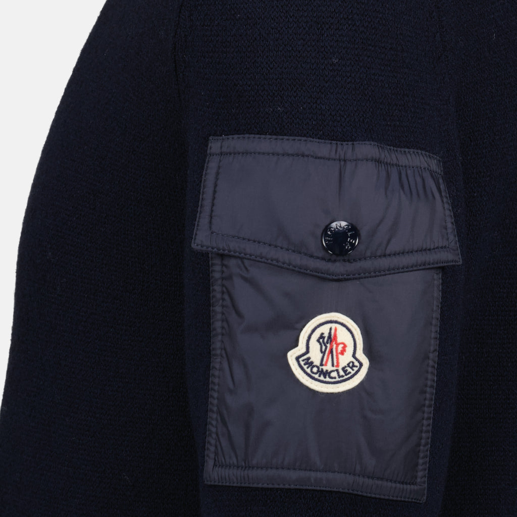 Maille ネイビーブルーウールセーター Moncler Bleu foncé Homme