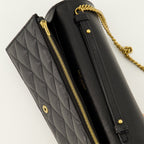 Petite maroquinerie Paris Geldbörse mit schwarzer Lederkette Saint Laurent Noir Femme