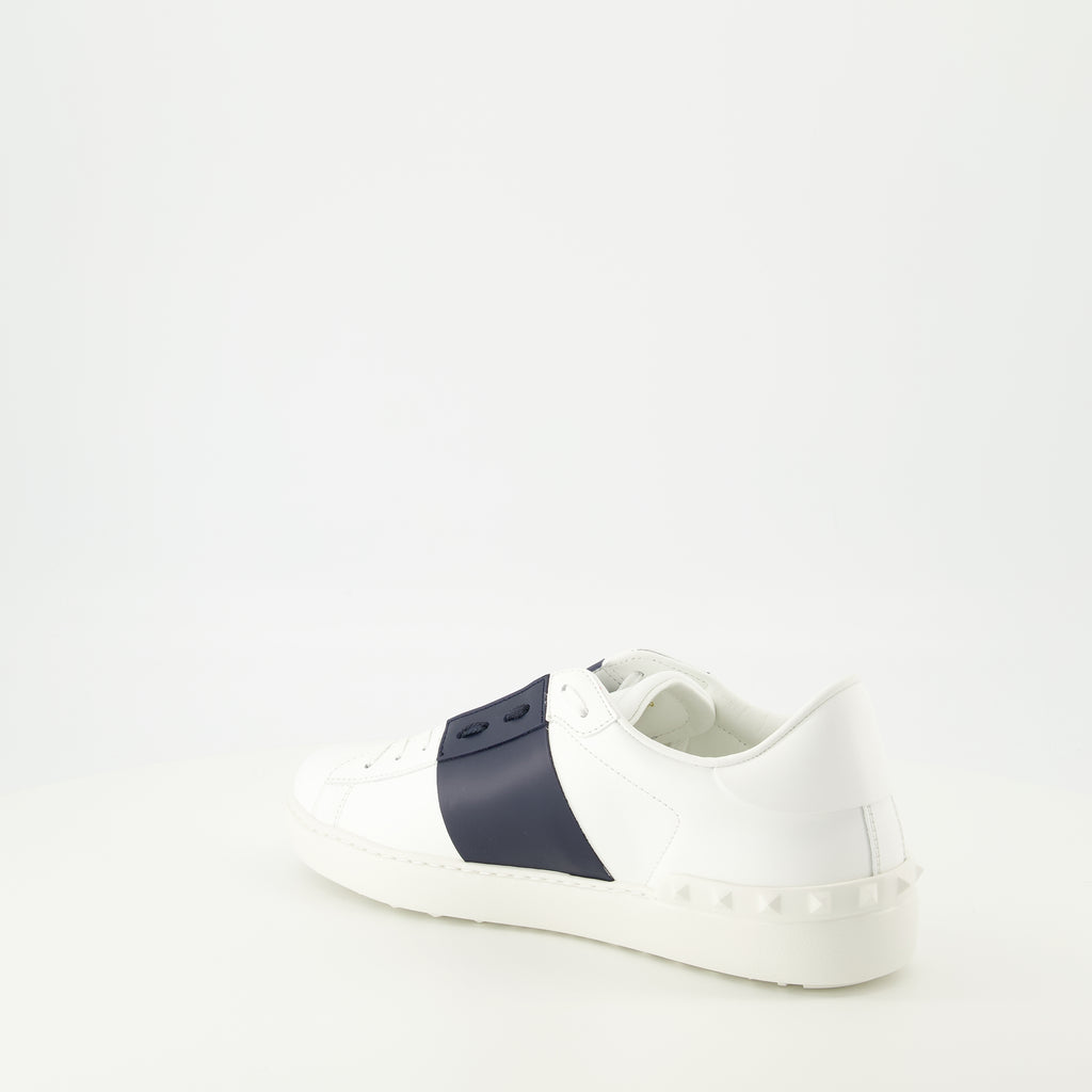 Baskets Zapatillas Abiertas de Cuero Azul Marino Valentino Garavani Bleu foncé Homme