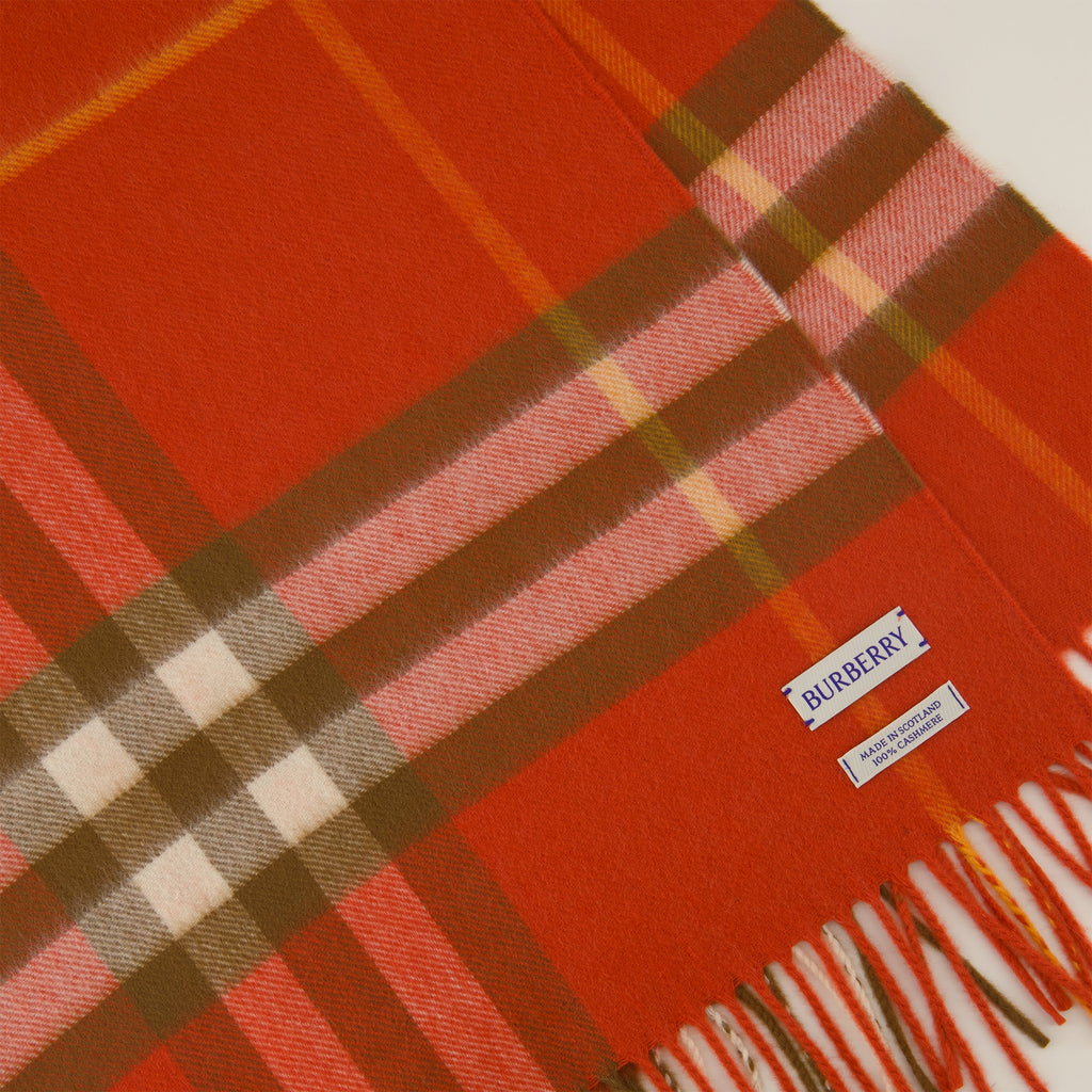 Écharpes, foulards et gants Écharpe en cachemire Check orange Burberry Orange Unisexe