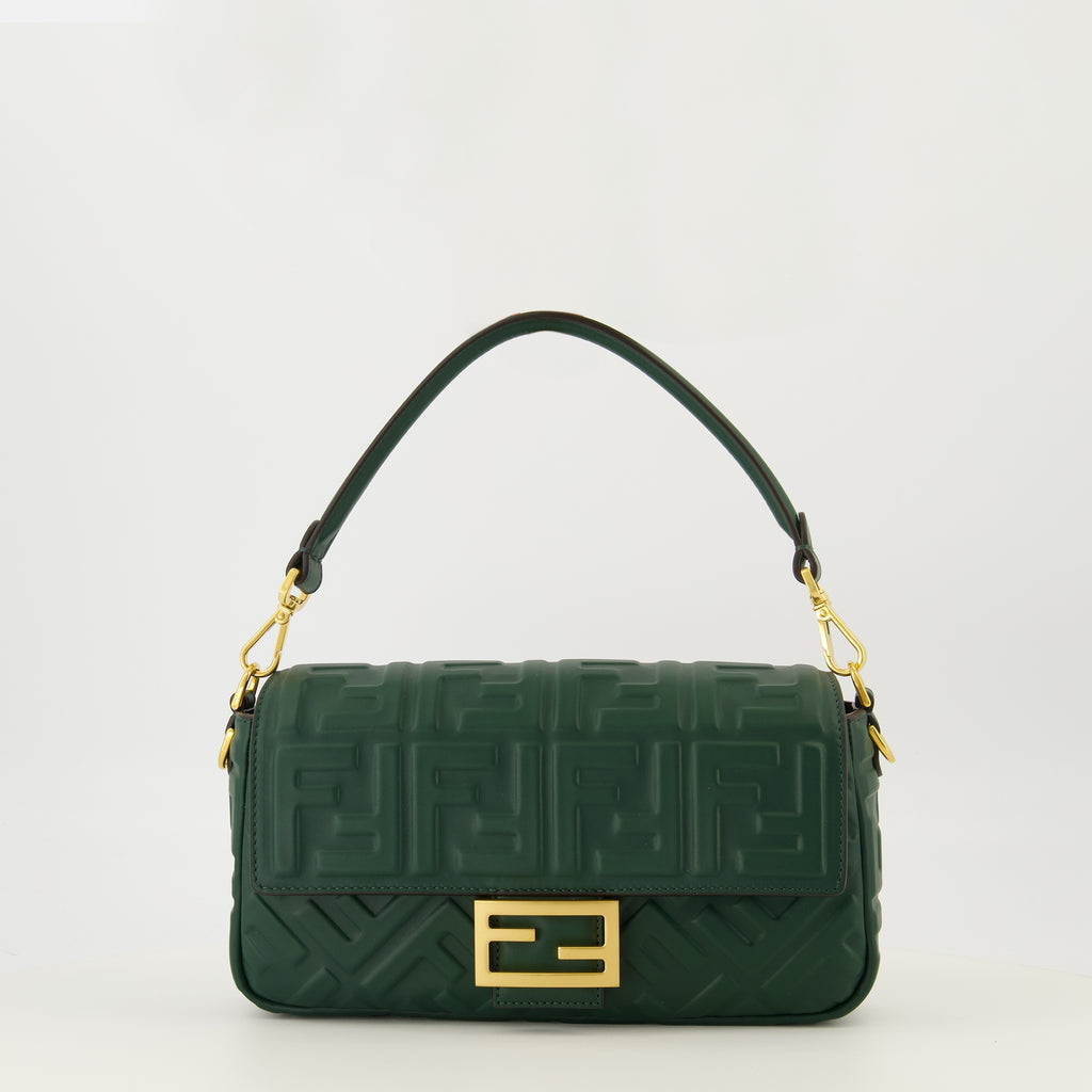 Image de l'article Sac Baguette vert foncé de la marque Fendi pour Femme - Saison Automne-Hiver 2025 - Vue de Face