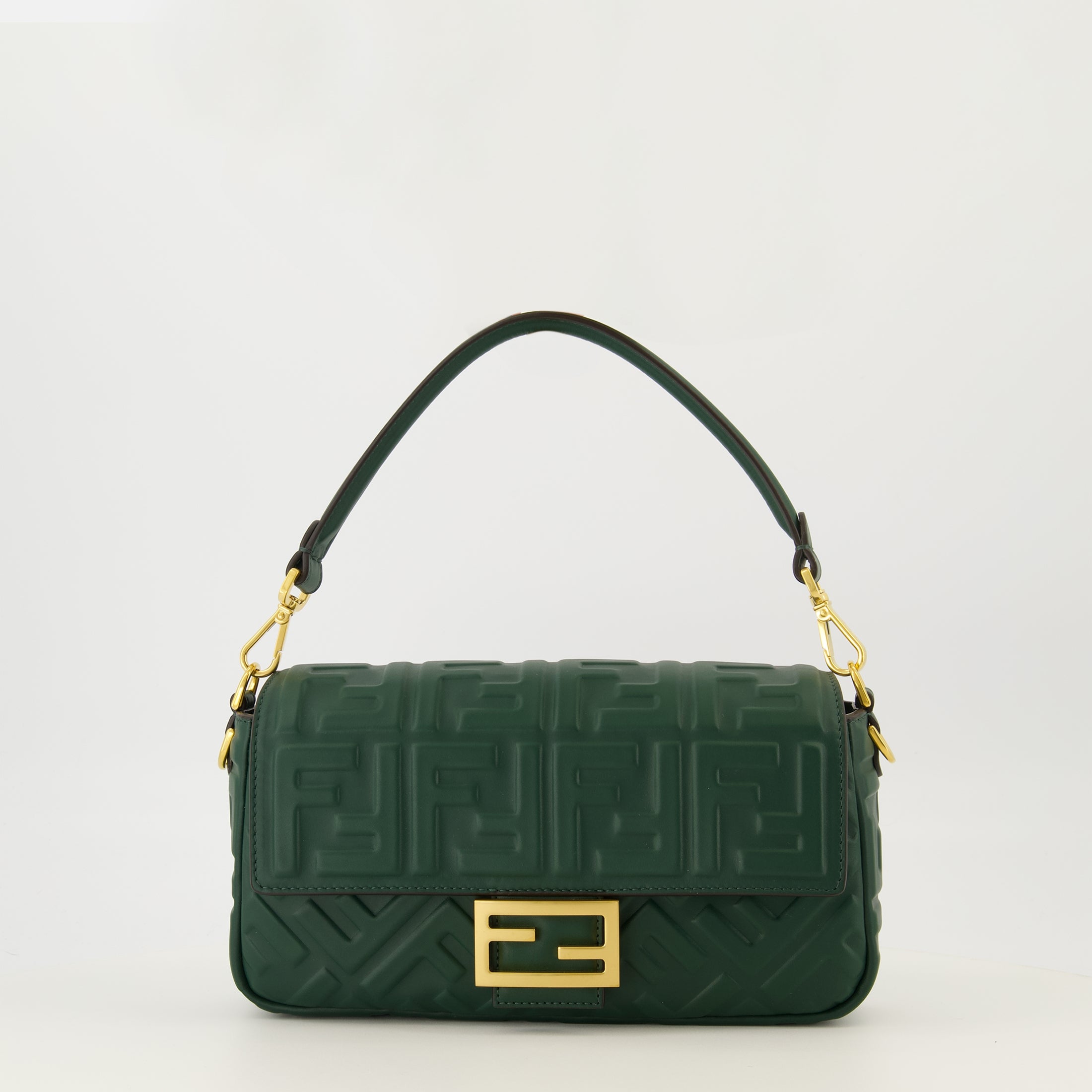 Image de l'article Sac Baguette vert foncé de la marque Fendi pour Femme - Saison Automne-Hiver 2025 - Vue de Face