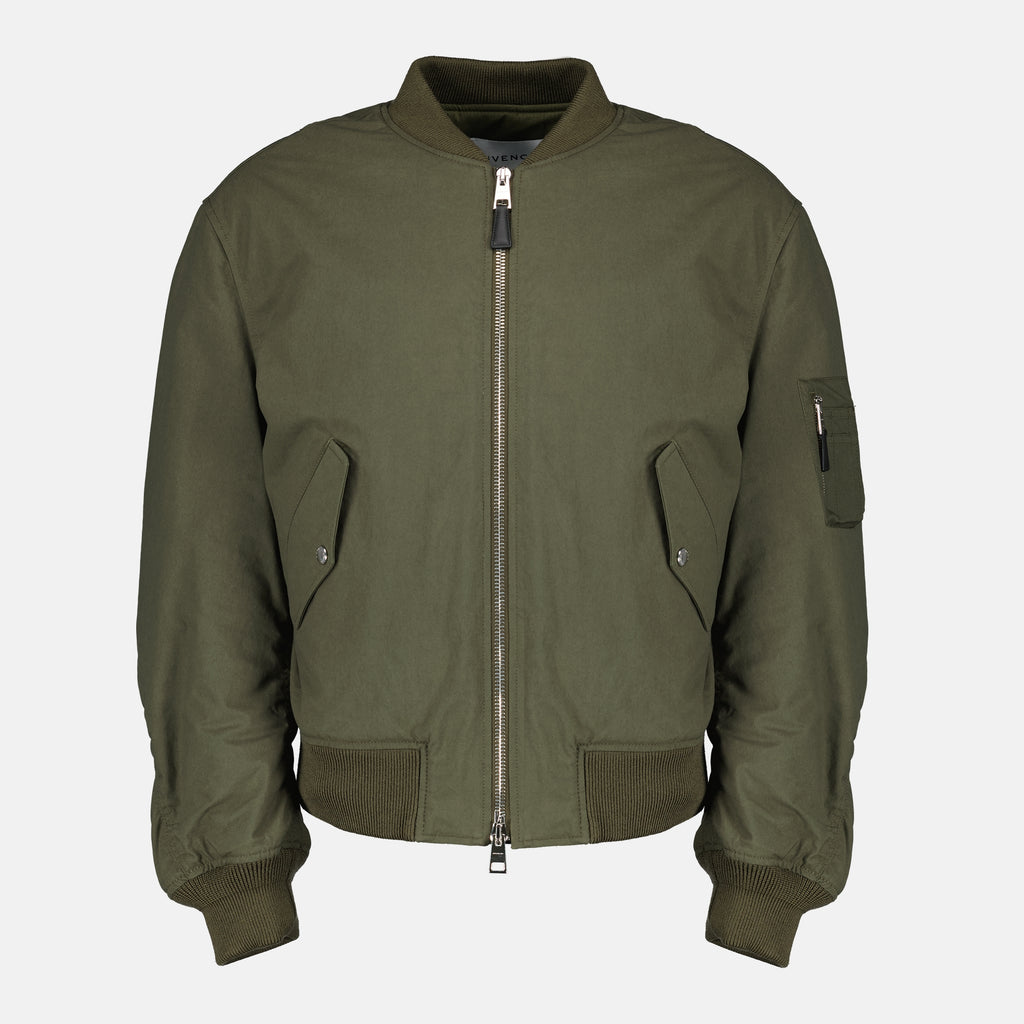 Bild des Givenchy Khaki Stamp Bomberjacke für Herren - Frühjahr-Sommer 2026 - Vorderansicht