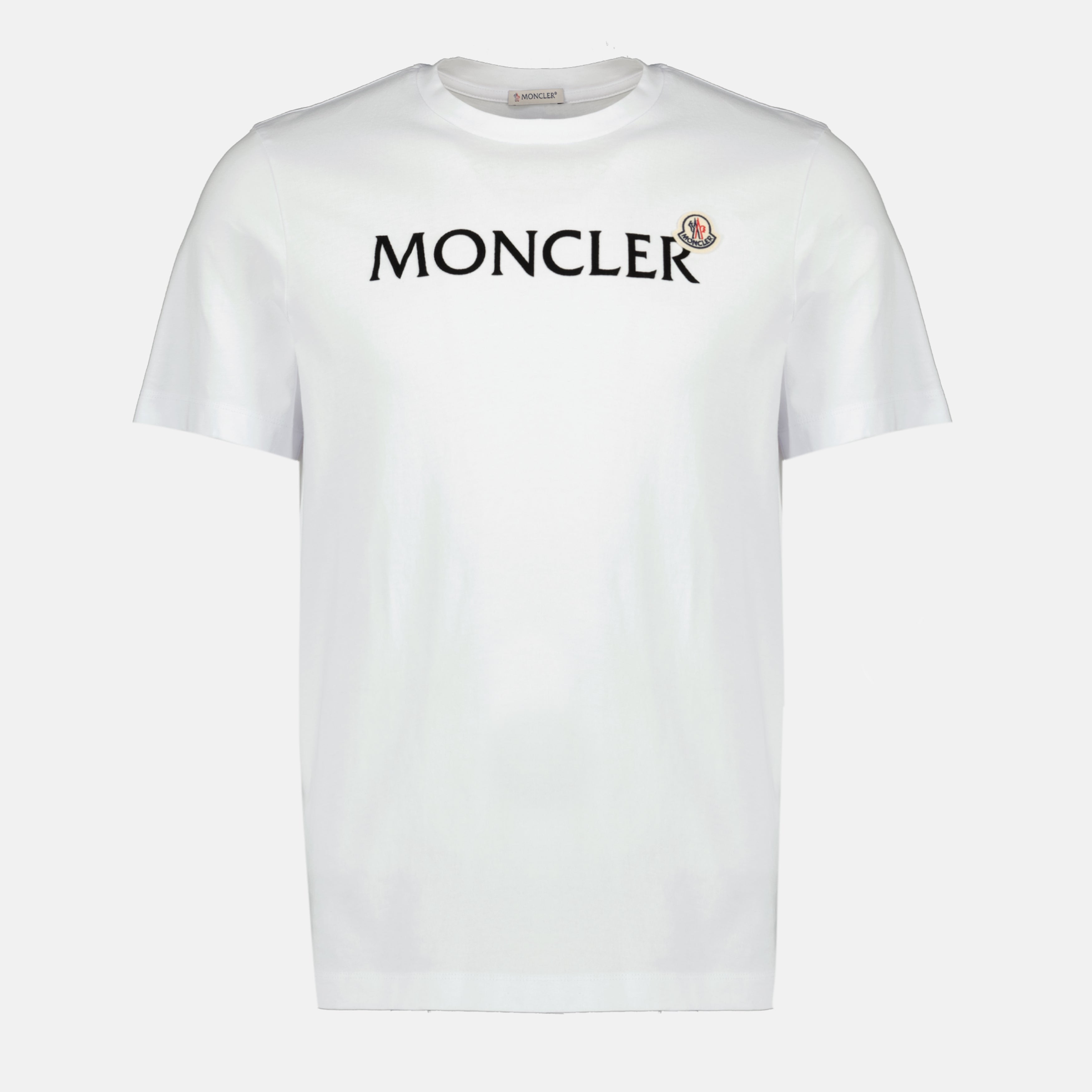 Image de l'article T-shirt à logo floqué blanc de la marque Moncler pour Homme - Saison Printemps-Été 2026 - Vue de Face