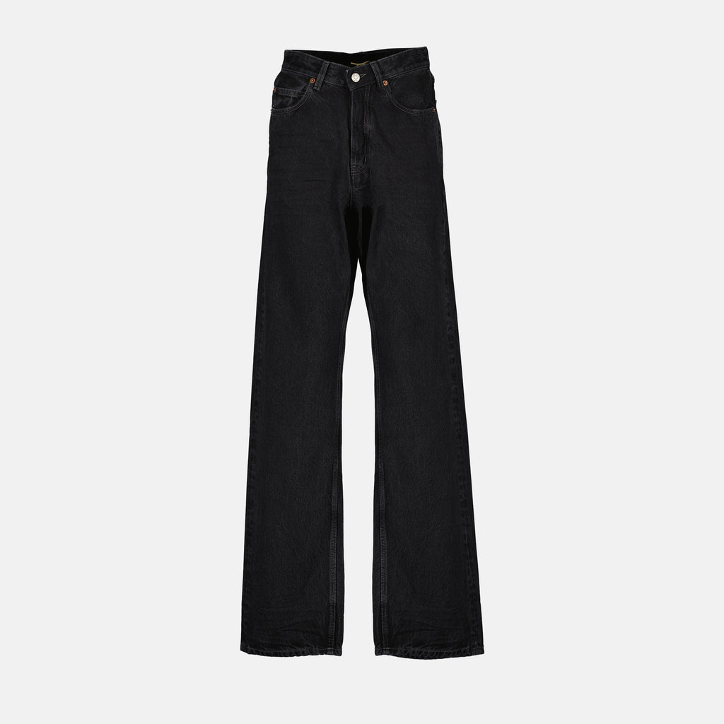 Image of the Saint Laurent Women's V-Waist Long Baggy Jeans - Autumn-Winter 2025 - Front View