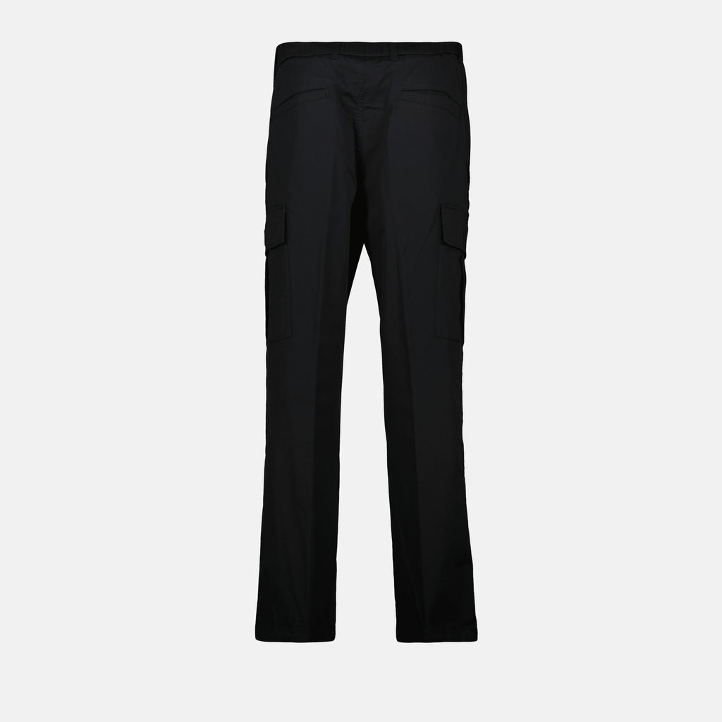 Calças Cargo Gabardine Moncler Preto Homme