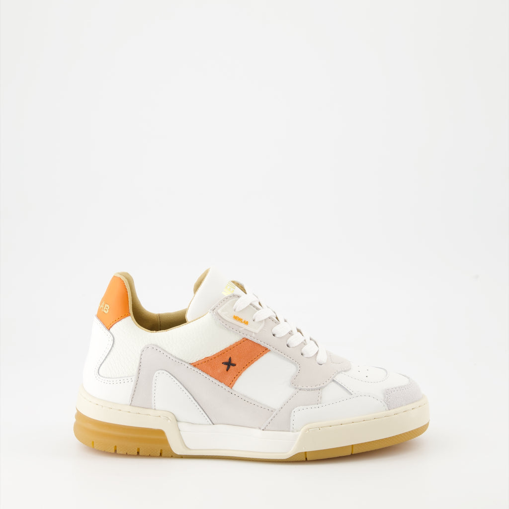 Sneaker Baskets en cuir et nubuck New Lab Orange Unisex