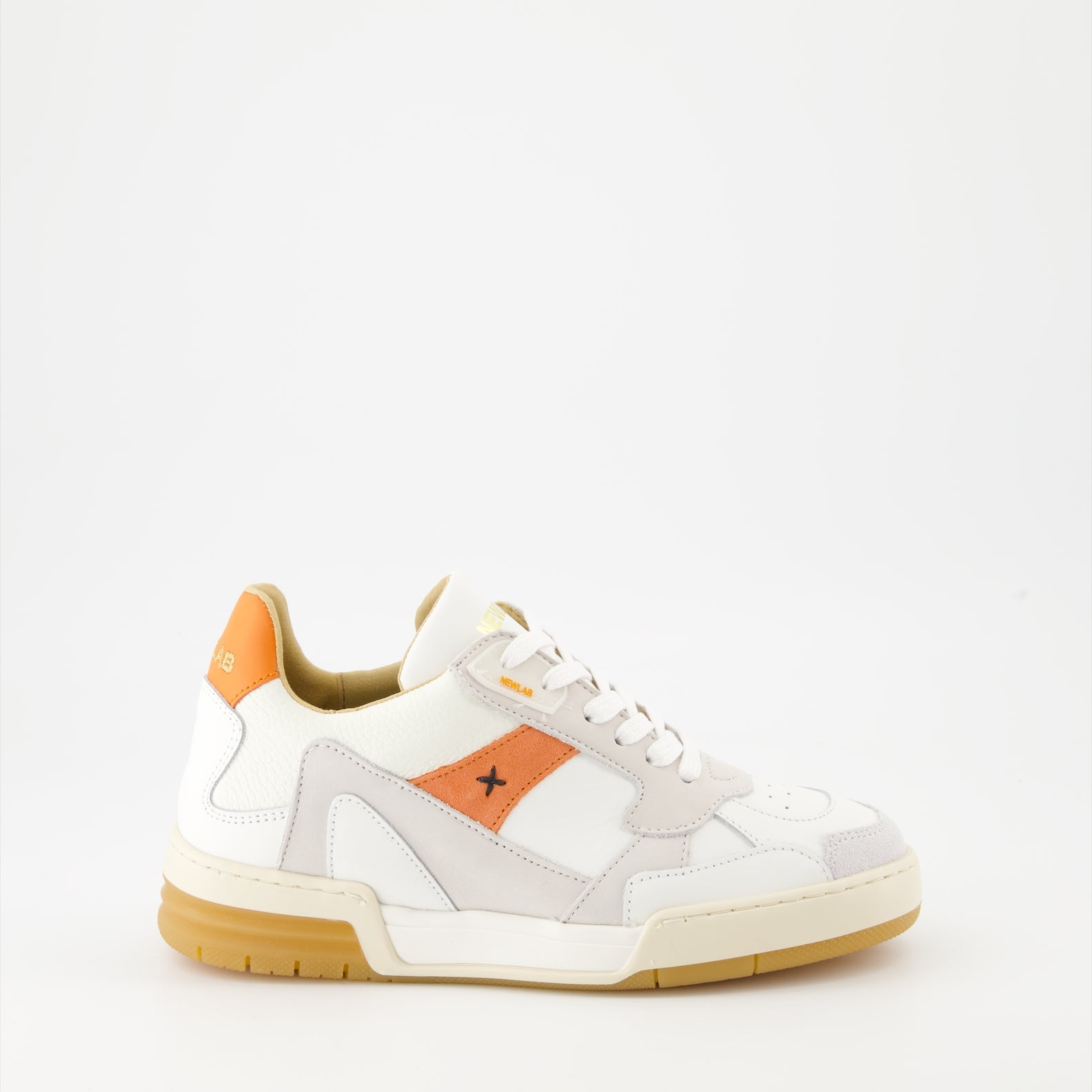 Sneaker Baskets en cuir et nubuck New Lab Orange Unisex