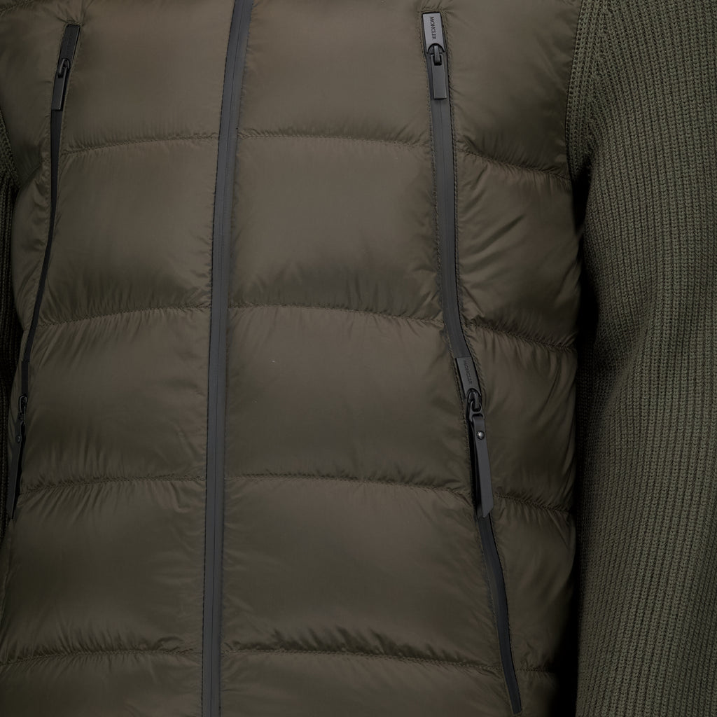 Vestes 黒の二素材カーディガン Moncler Kaki Homme