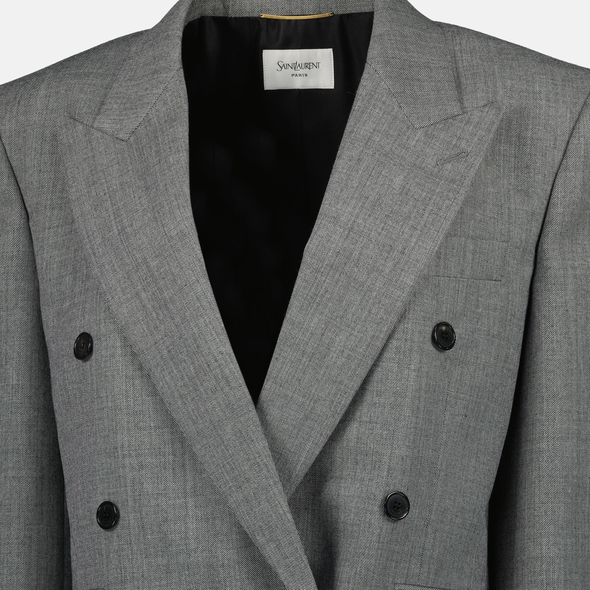 Giacche Blazer in Lino Saint Laurent Grigio Femme
