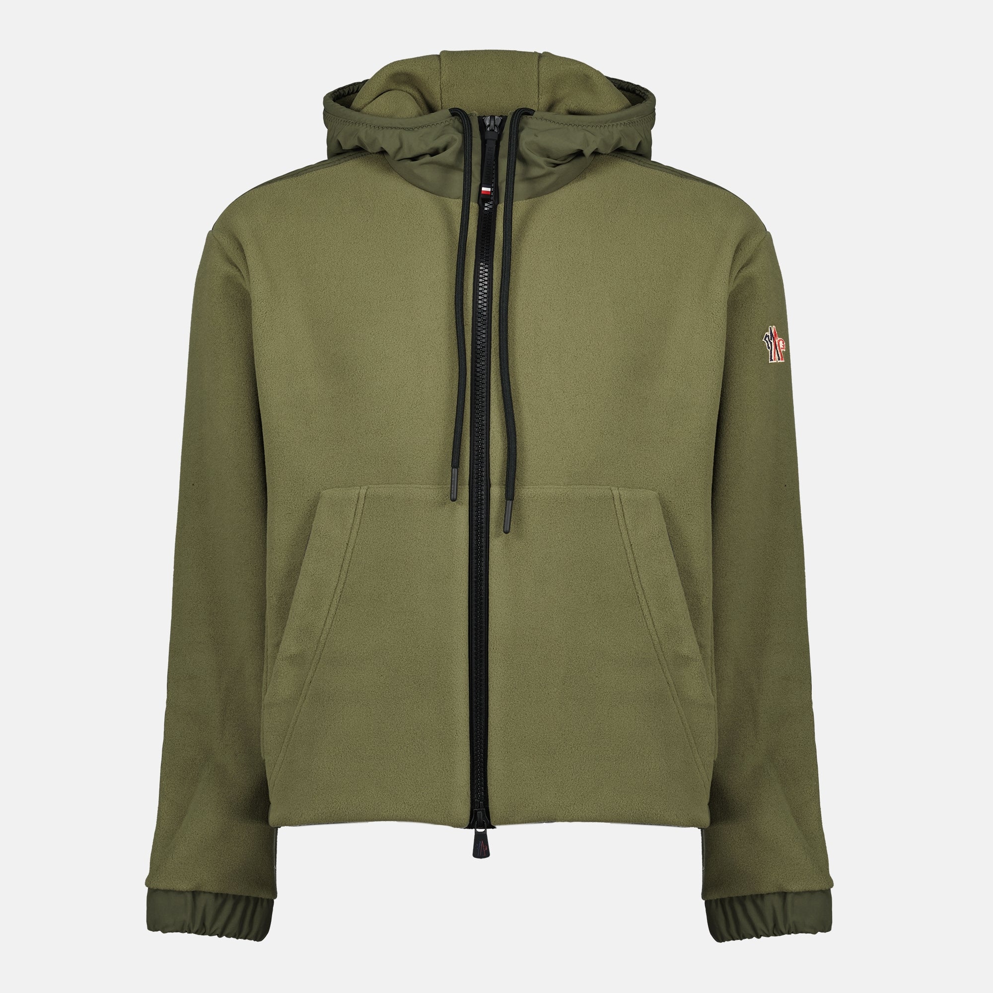 Image de l'article Cardigan zippé en Polartec® kaki de la marque Moncler Grenoble pour Homme - Saison Automne-Hiver 2025 - Vue de Face