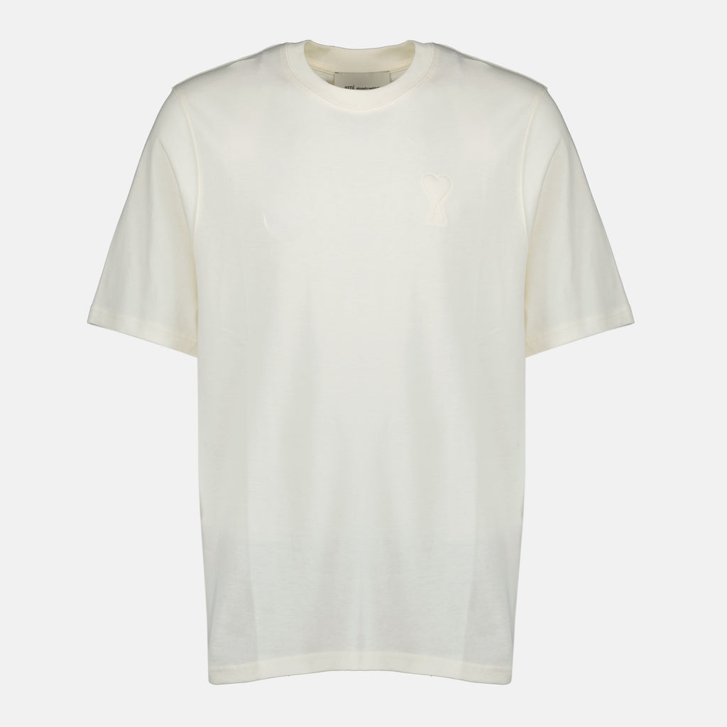 Image de l'article T-shirt en coton blanc de la marque Ami PARIS pour Unisex - Saison Printemps-Été 2026 - Vue de Face