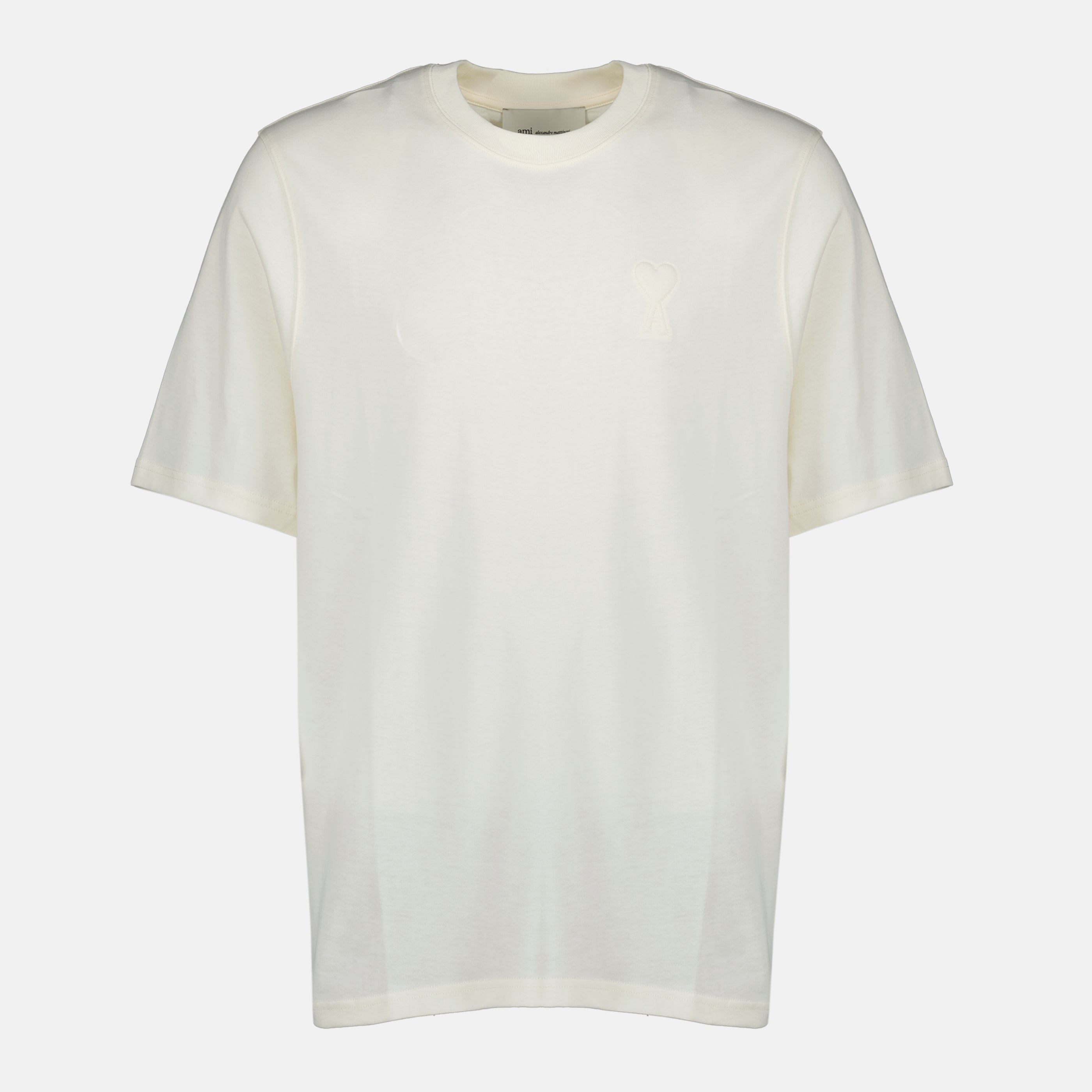 Image de l'article T-shirt en coton blanc de la marque Ami PARIS pour Unisex - Saison Printemps-Été 2026 - Vue de Face