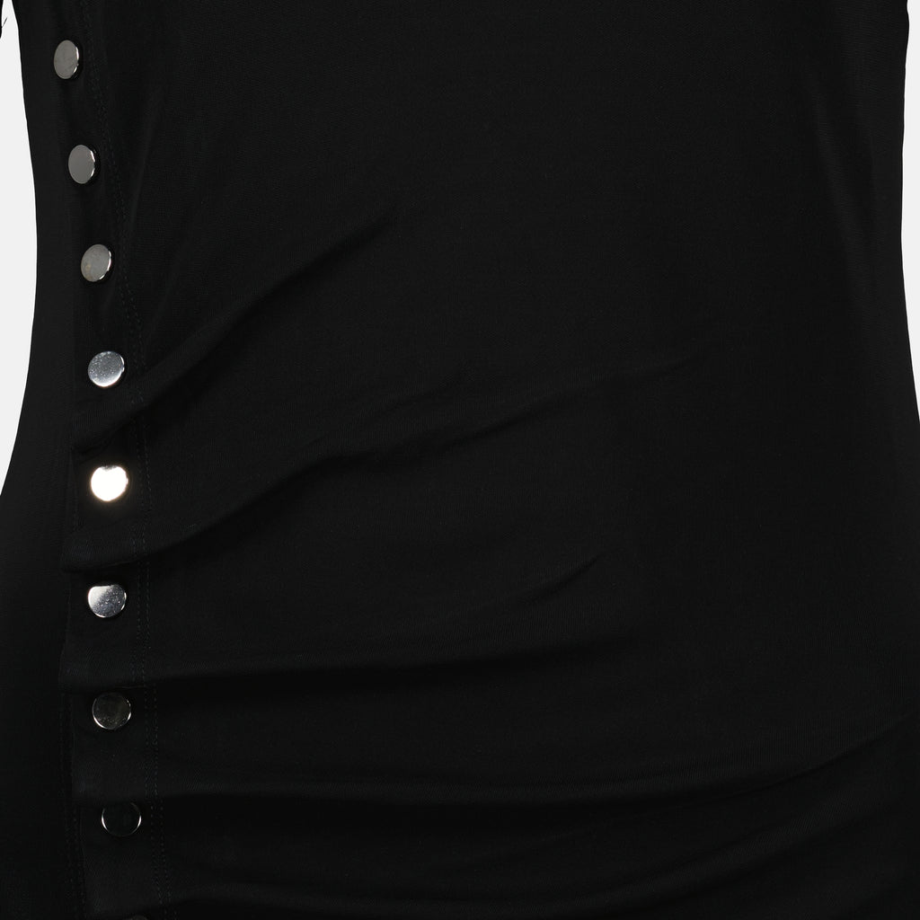 Robes Robe drapée noire Rabanne Noir Femme