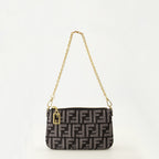 Bild der Fendi FF Denim Baguette Tasche für Damen - Herbst-Winter 2025 - Frontalansicht