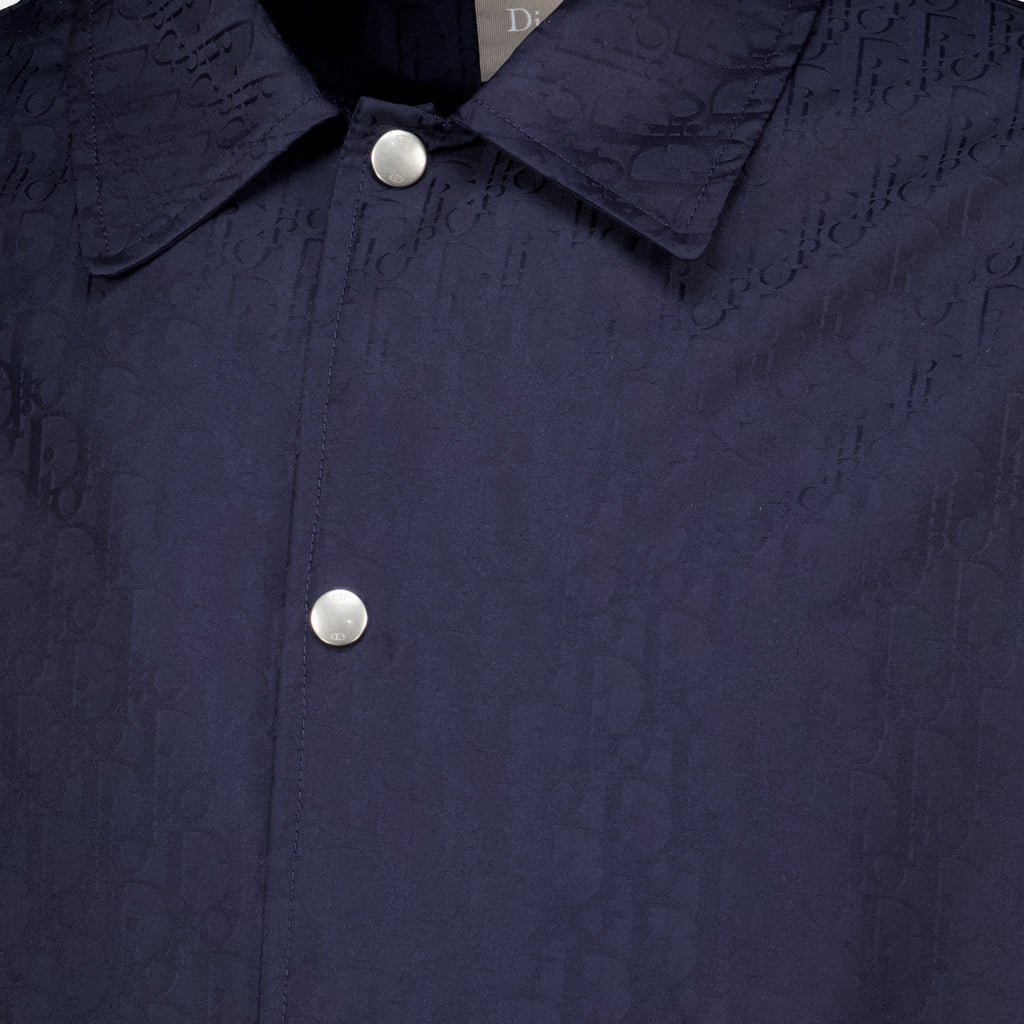 Vestes Dior Oblique Marineblaue Coach-Jacke Dior Bleu foncé Homme