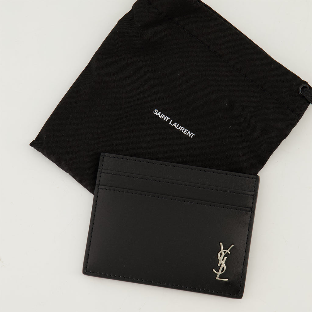 スモールレザーグッズ Porte-cartes Tiny Cassandre Saint Laurent 黒 Homme