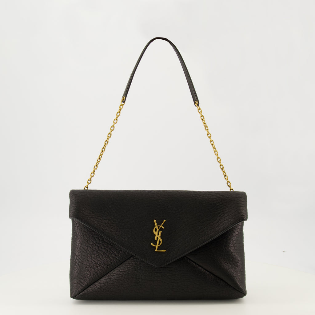 Imagen del bolso Cassandre mediano de cuero negro de la marca Saint Laurent para mujer - Temporada Primavera-Verano 2026 - Vista Frontal