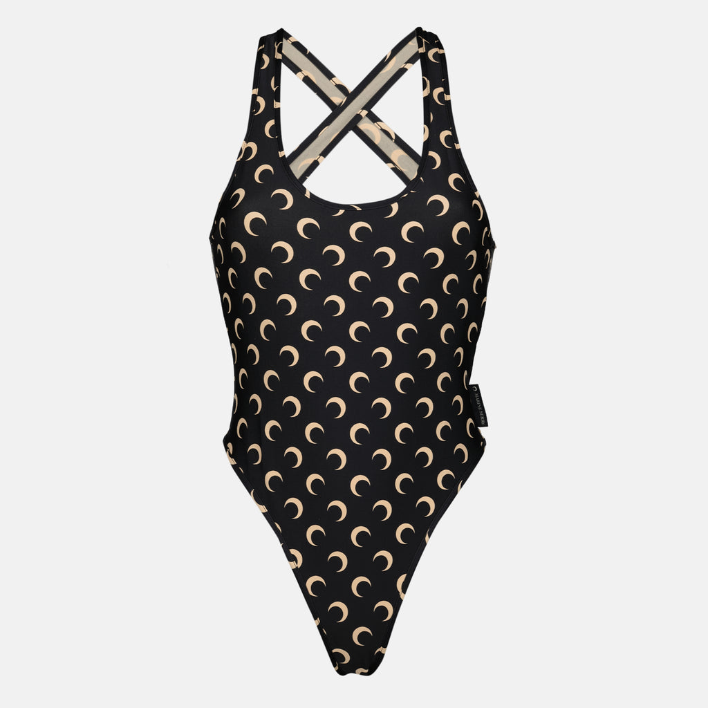 Beachwear Costume da Bagno Intero Nero Moon Marine Serre Noir Femme