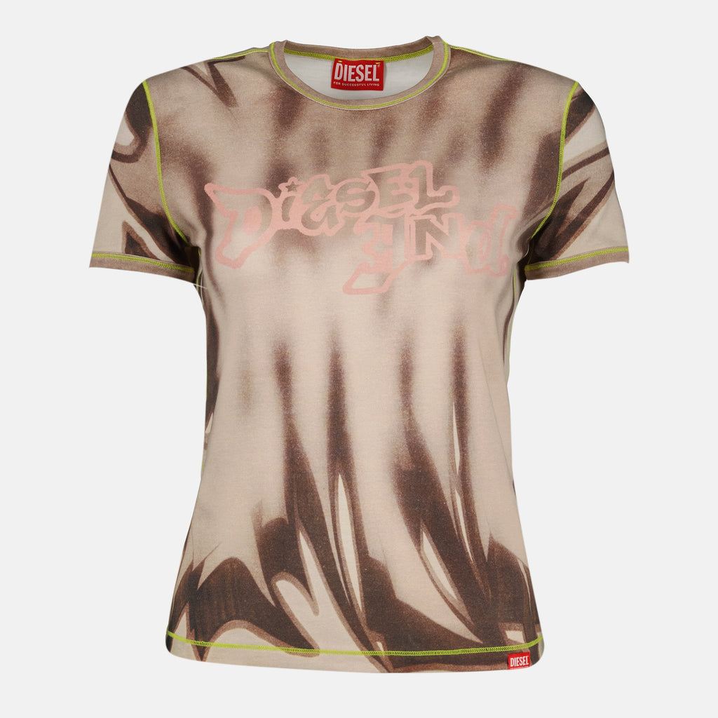 Image de l'article T-shirt T-Graphi imprimé de la marque Diesel pour Femme - Saison Automne-Hiver 2025 - Vue de Face