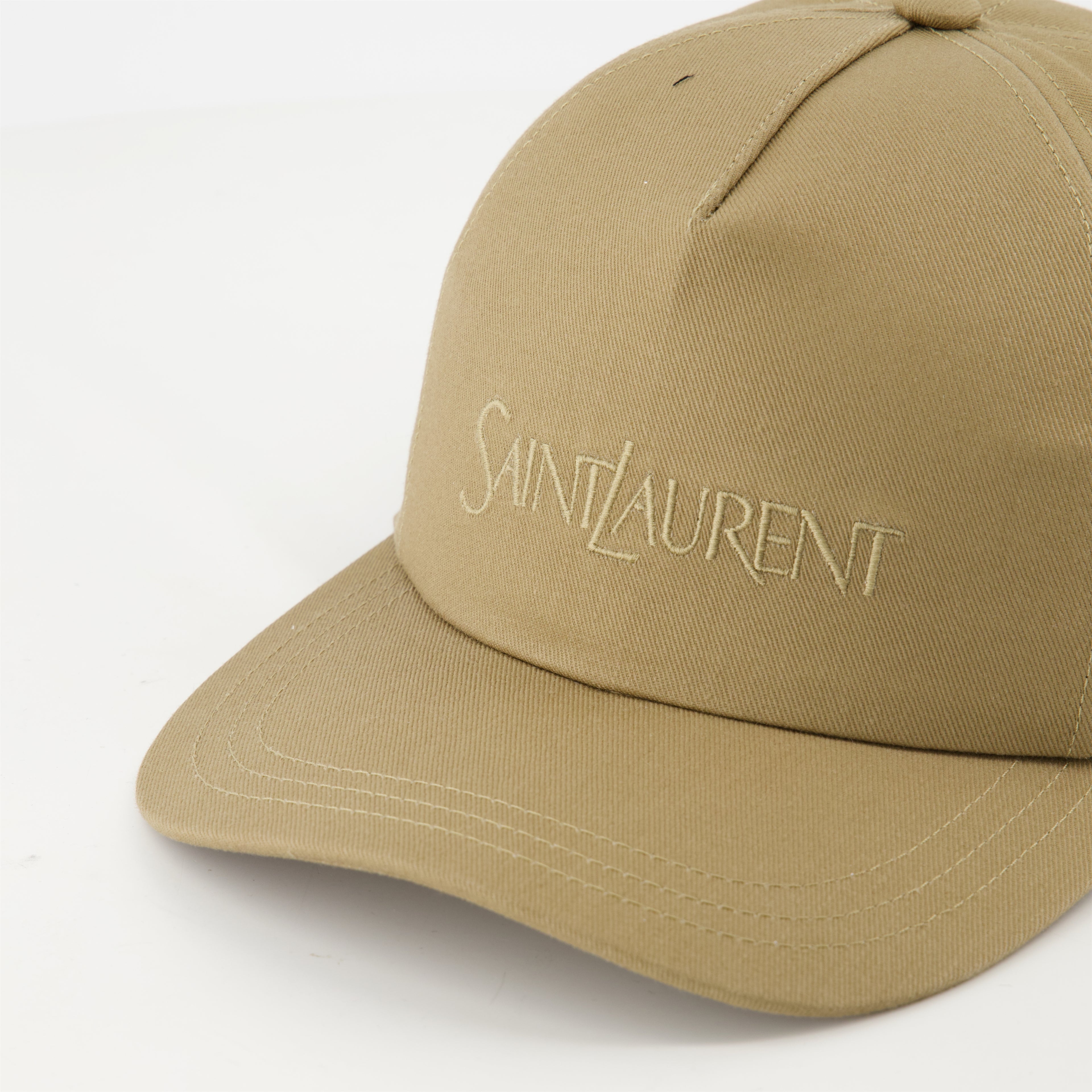 Chapeaux, casquettes et bonnets Casquette en coton brodée Saint Laurent Beige Homme