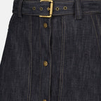 Jupes Falda Midi de Mezclilla Azul Moncler Bleu foncé Femme