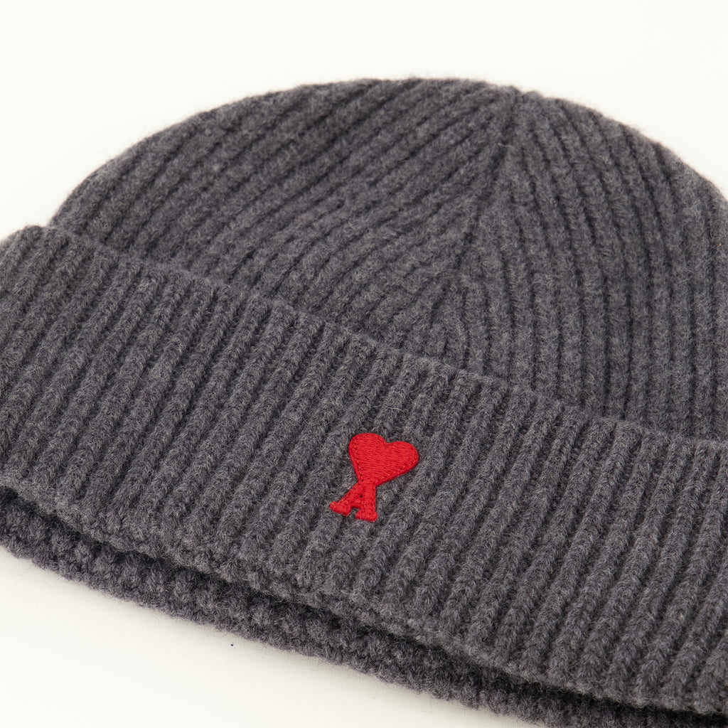 Chapeaux, casquettes et bonnets Gray wool beanie Ami PARIS Gris Unisexe