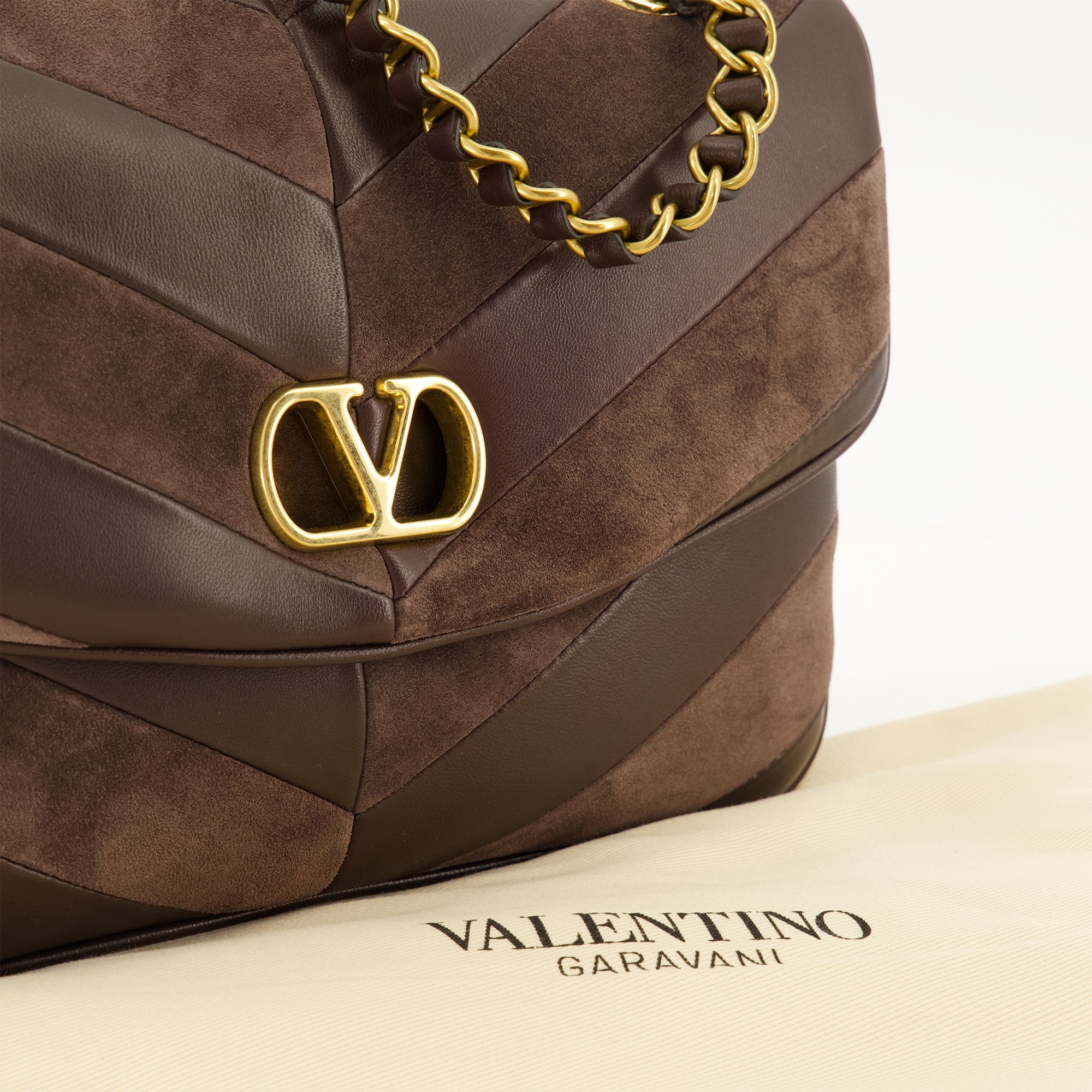 Sacs à main et épaule ジュナ ミディアム ブラウン レザー バッグ Valentino Garavani Marron Femme