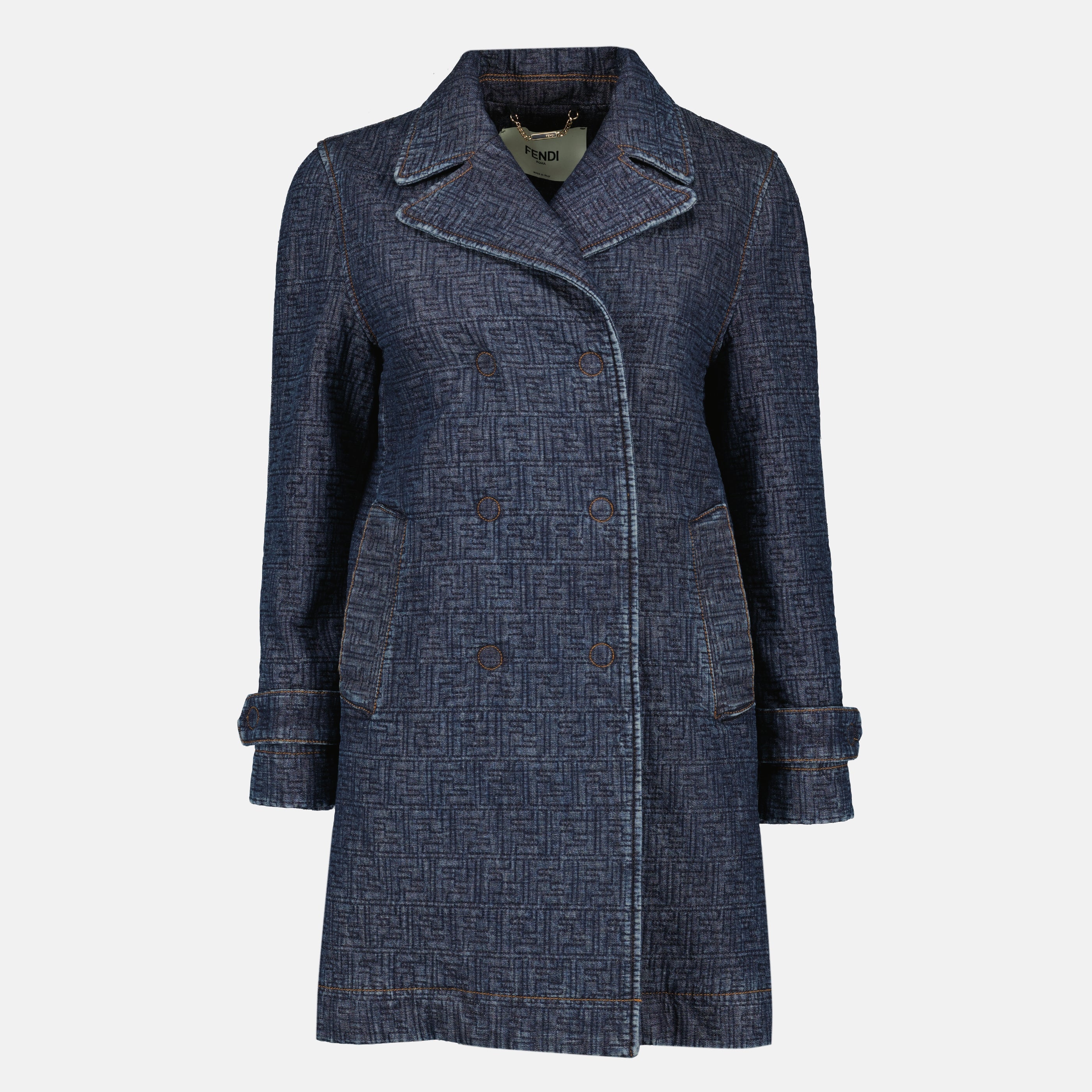 Manteaux Veste en denim FF bleu marine Fendi Bleu foncé Femme