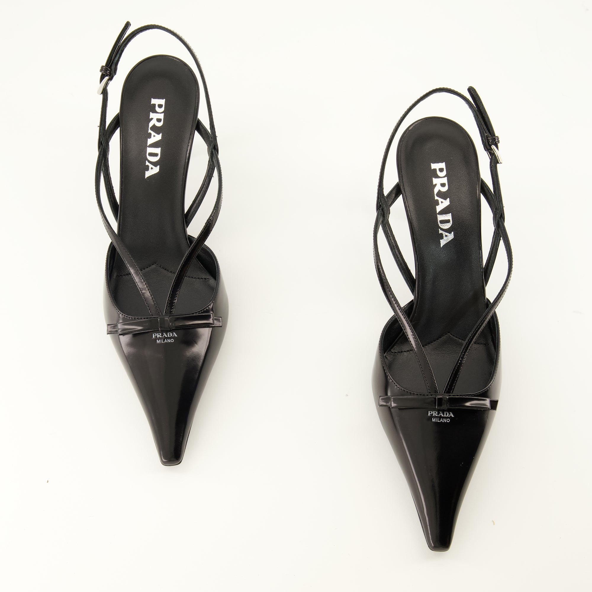 Escarpins Pumps in Pelle Nera Prada Noir Femme