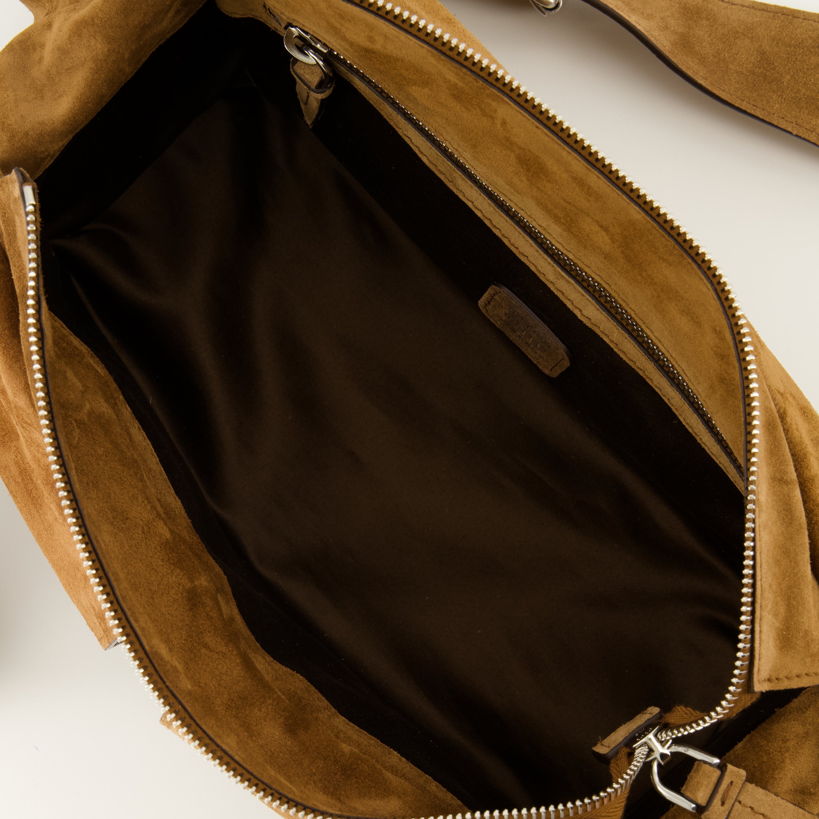 Sacs à main et épaule 브라운 스웨이드 백 Miu Miu Marron Femme