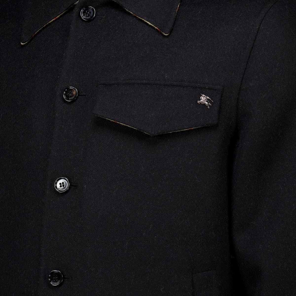 Vestes Surchemise Thorn en laine Burberry Noir Homme