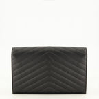 Petite maroquinerie Cartera de Cadena Cassandre en Cuero Negro Saint Laurent Noir Femme