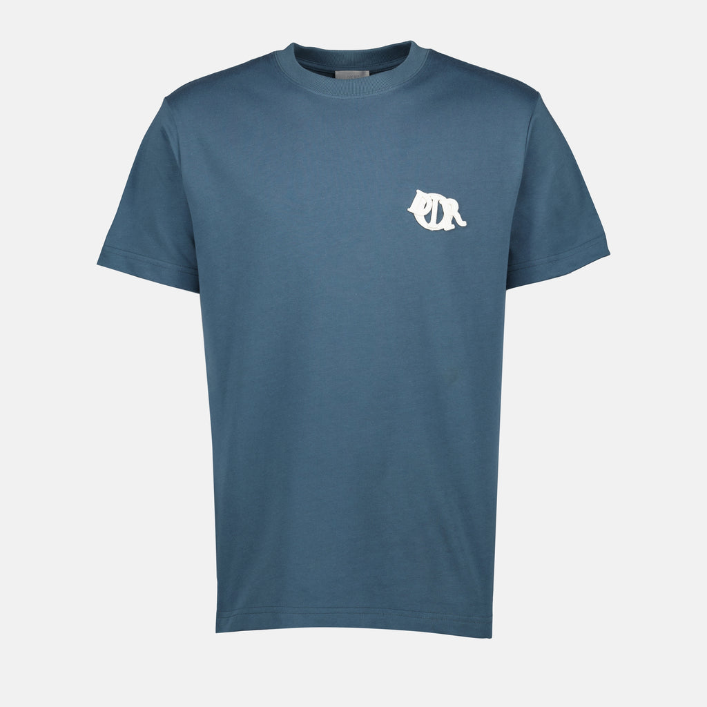 티셔츠 T-shirt à logo brodé Dior 파란색 Homme
