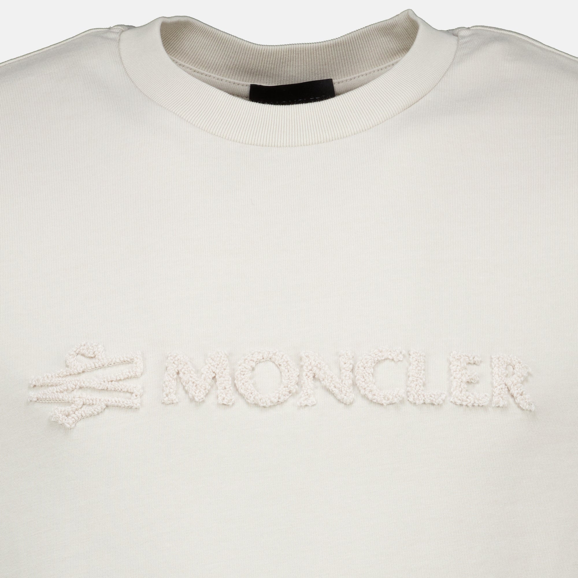 T-shirts Camiseta de Algodón con Logo Blanco Moncler Blanc Homme