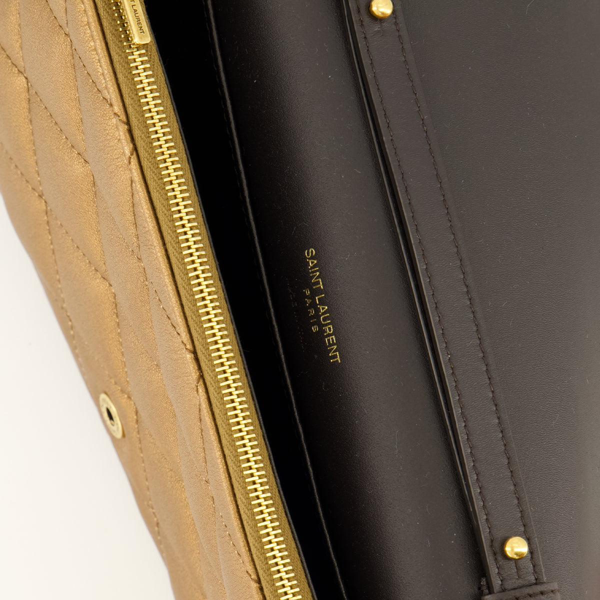 Petite maroquinerie Paris Brieftasche aus braunem metallisiertem Leder Saint Laurent Marron Femme