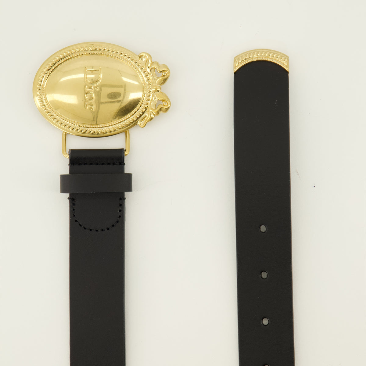 Ceintures Schwarzer Medaillon-Gürtel Dior Noir Homme