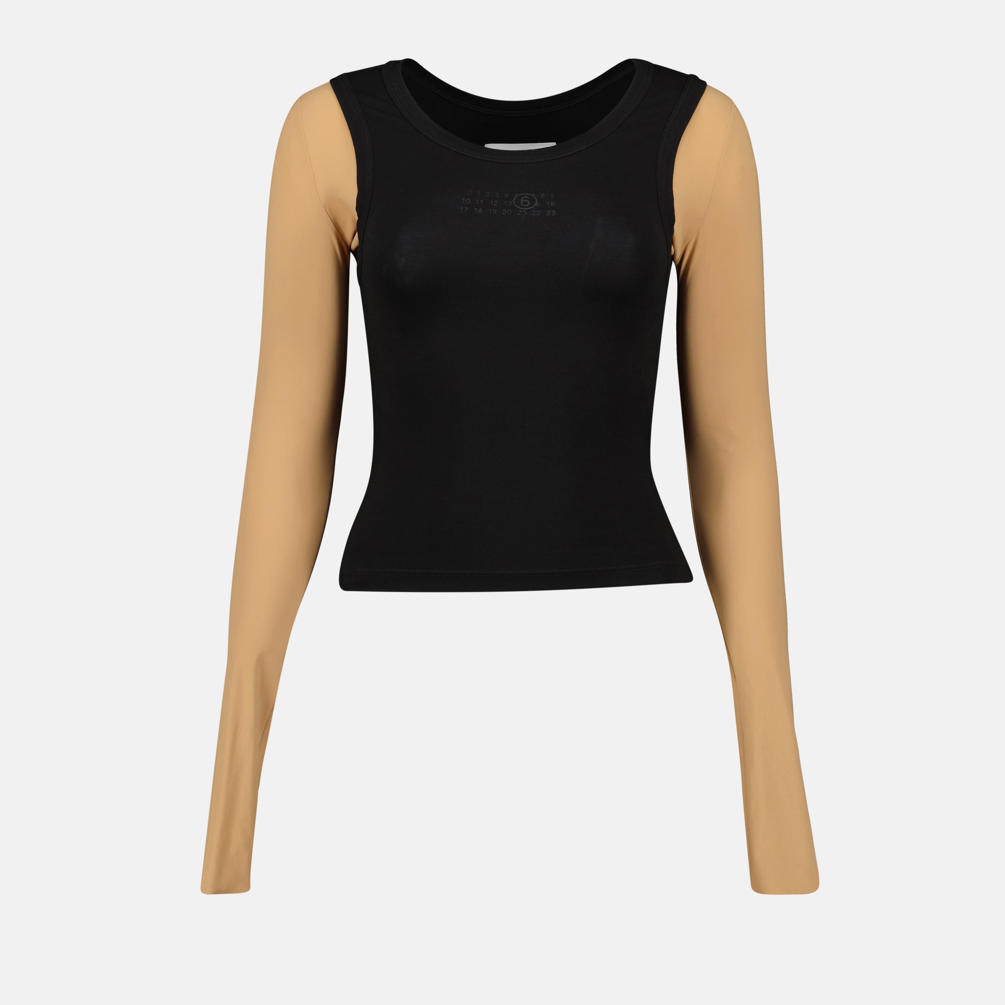 Tops Two-tone top Mm6 Black Femme