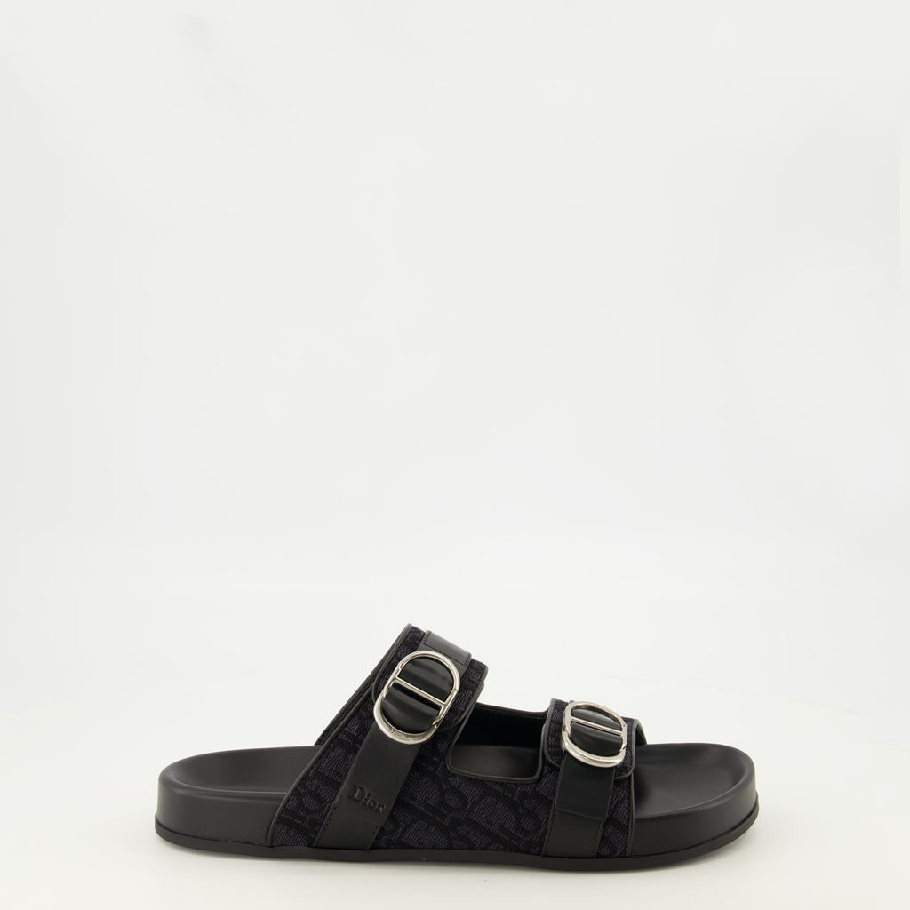 Chaussures ouvertes Sandales Aqua en toile noir Dior Noir Homme