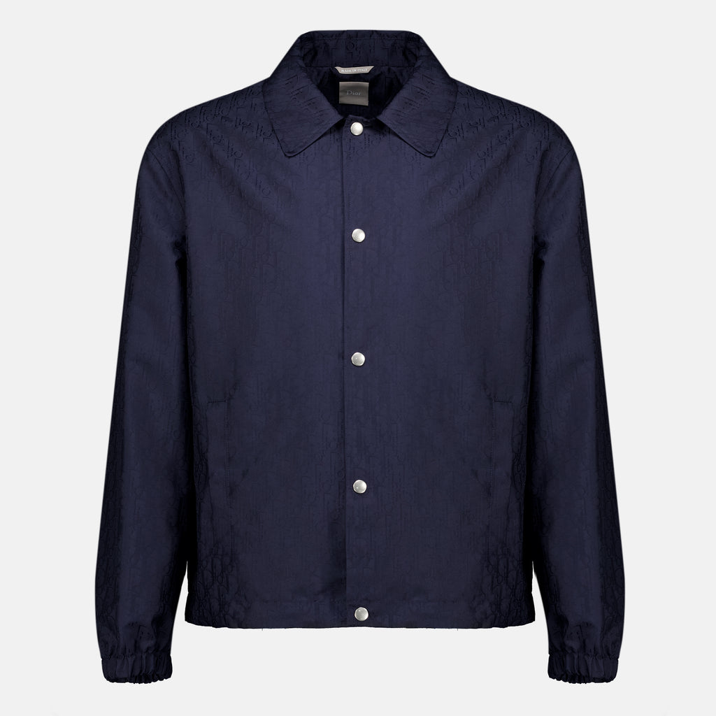 Vestes Dior Oblique Marineblaue Coach-Jacke Dior Bleu foncé Homme