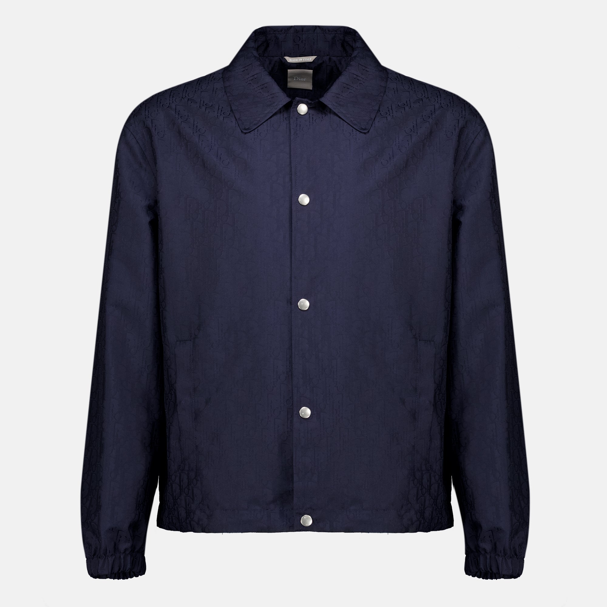 Vestes Dior Oblique Marineblaue Coach-Jacke Dior Bleu foncé Homme