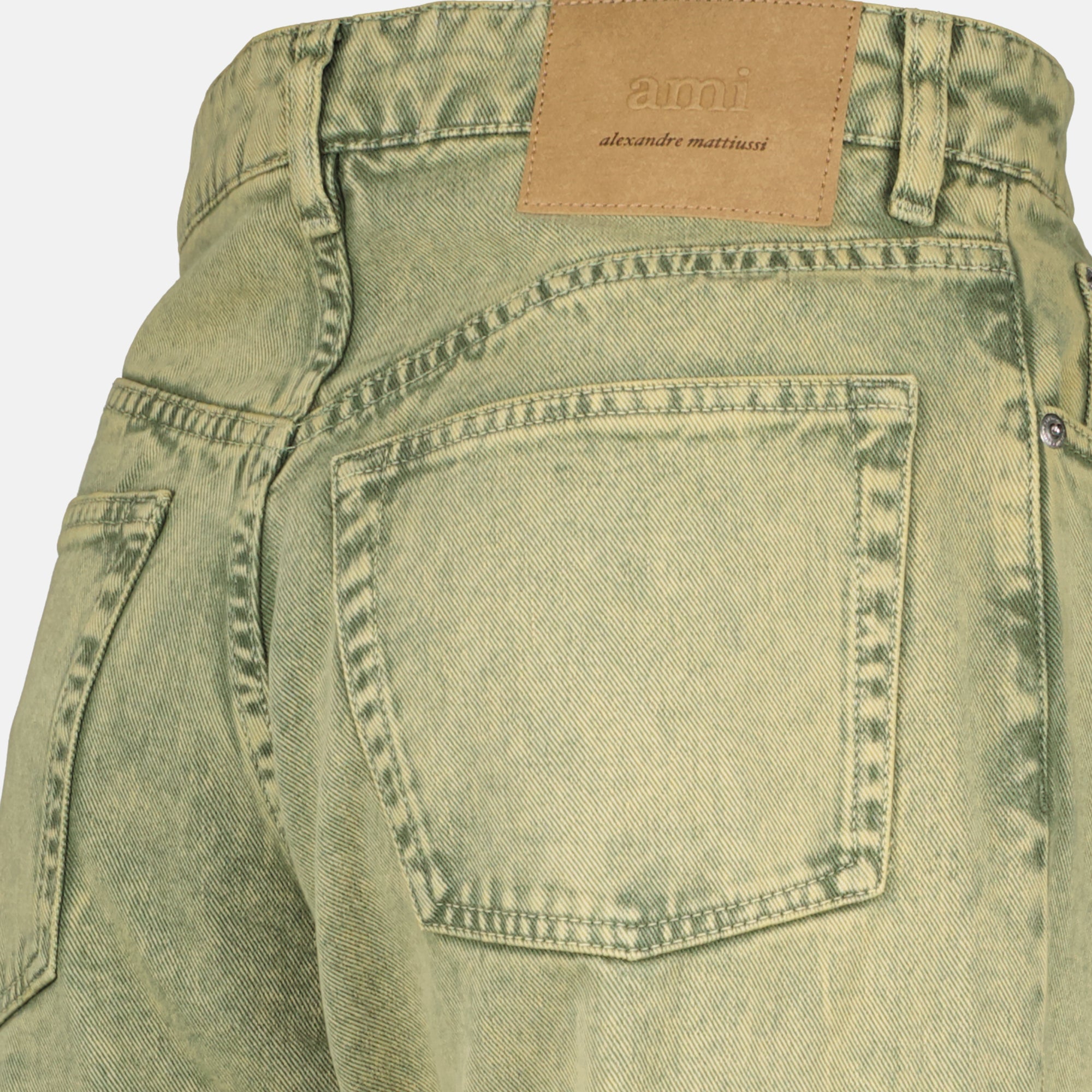 Pantalones Jeans de Pierna Ancha Ami PARIS Caqui Femme